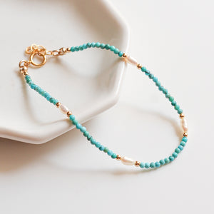 Turquoise with Pearls Bracelet