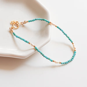 Turquoise with Pearls Bracelet