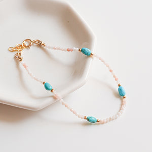 Pink Opal with Turquoise Bracelet