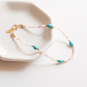 Pink Opal with Turquoise Bracelet
