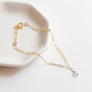 Petite Aquamarine Link Bracelet