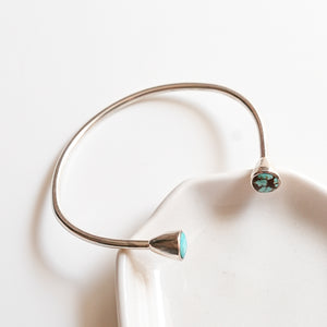 Arizona and Nevada Turquoise on Sterling Silver Cuff