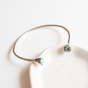 Arizona and Nevada Turquoise on Sterling Silver Cuff