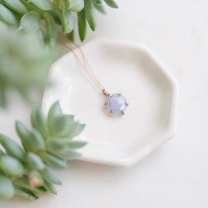 Blue Chalcedony Rose Cut Pendant