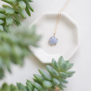Blue Chalcedony Rose Cut Pendant