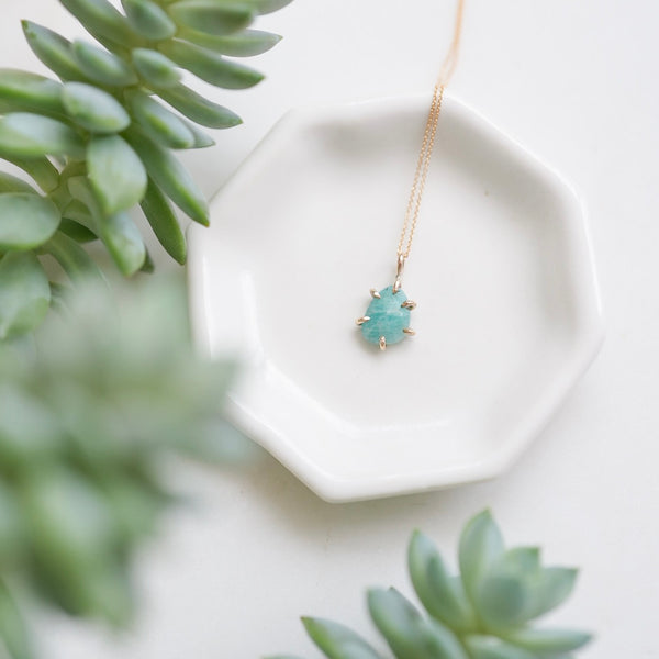 Rose Cut Amazonite Pendant