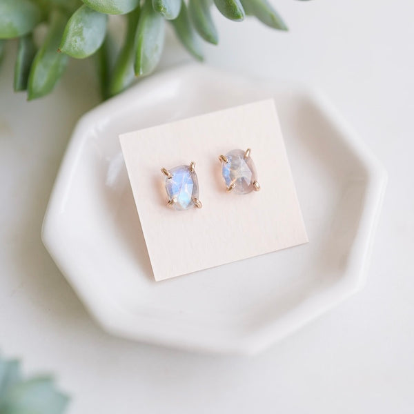 Flashy Moonstone Studs