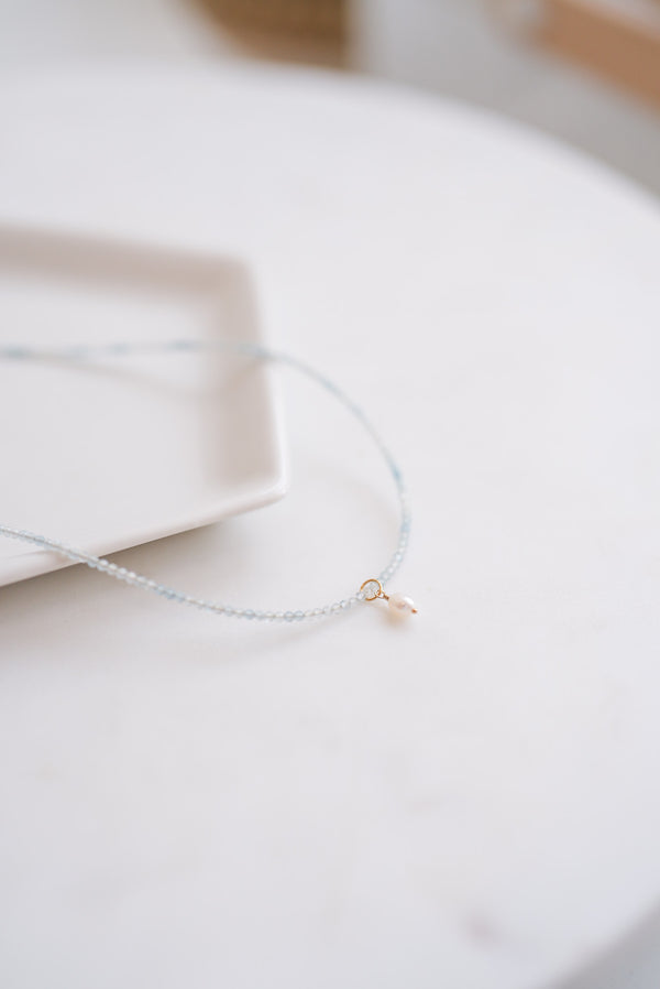 Beautiful Aquamarine Beaded Necklace