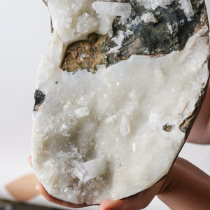 Unique Apophyllite, Stilbite on Quartz Slab