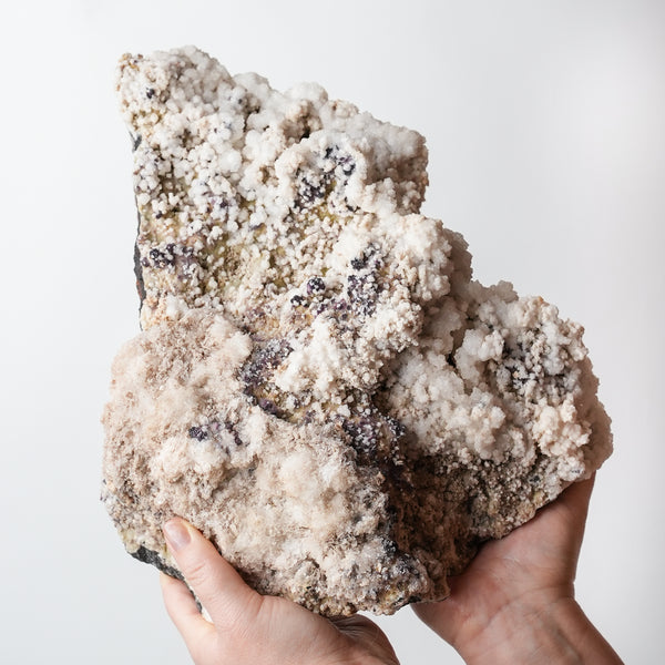 Aragonite, Selenite with Fluorite