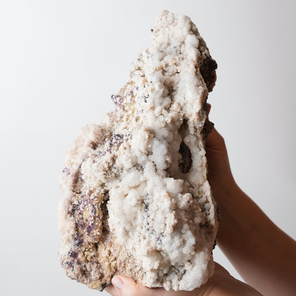 Aragonite, Selenite with Fluorite
