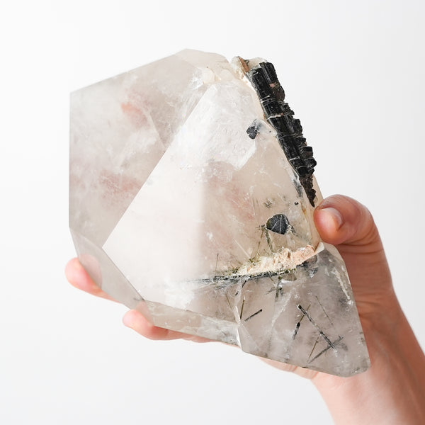 Polished Quartz with Tourmaline