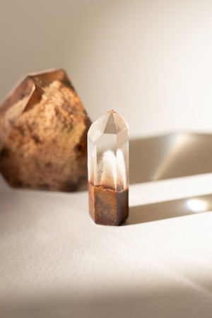 Autumn Brazilian Garden and Phantom Quartz Pair {Artisanal Mining}