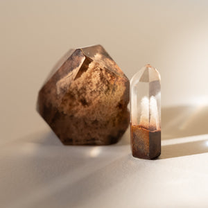 Autumn Brazilian Garden and Phantom Quartz Pair {Artisanal Mining}