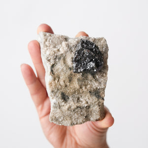 Sphalerite Cluster on Calcite