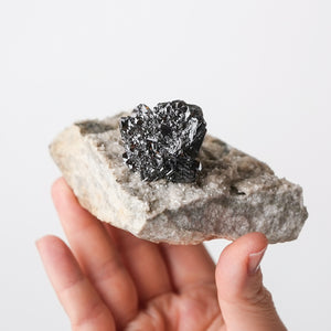 Sphalerite Cluster on Calcite
