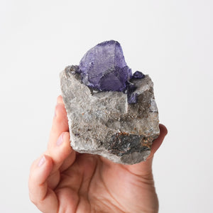 Fluorite on Calcite