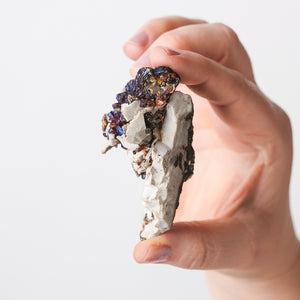 Vibrant Ruby Jack Sphalerite, Druzy Quartz & Chalcopyrite