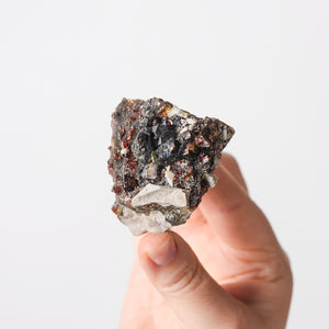 Ruby Jack Sphalerite, Druzy Quartz & Chalcopyrite