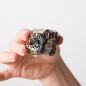 Ruby Jack Sphalerite, Druzy Quartz & Chalcopyrite