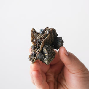 Ruby Jack Sphalerite, Druzy Quartz and Chalcopyrite