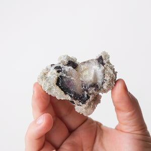 Barite on Calcite with Fluorite