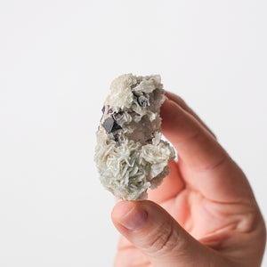 Barite on Calcite with Fluorite