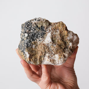 Willemite, Franklinite on Calcite