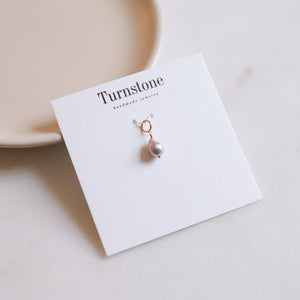Petite Grey Pearl Charm