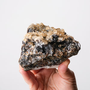 Stunning Stellar Beam Calcites on Sphalerite