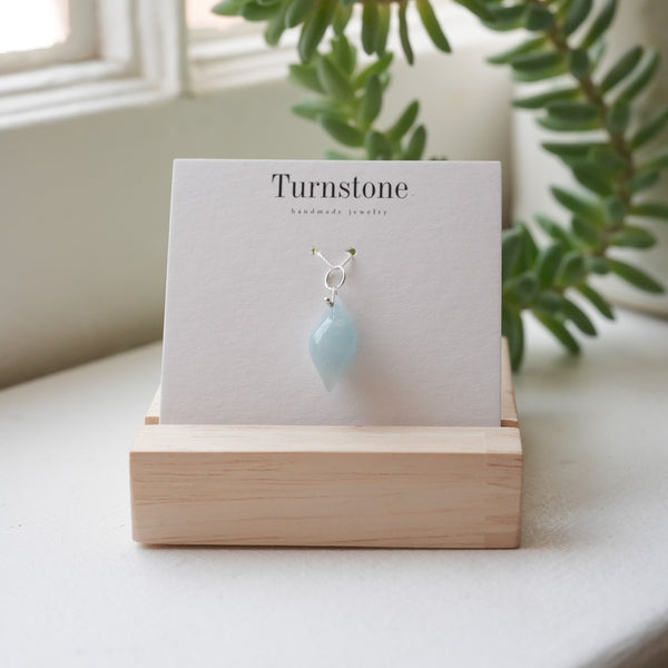 Aquamarine Pointed Drop Charm