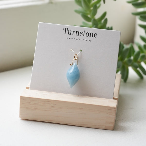 Aquamarine Pointed Drop Charm