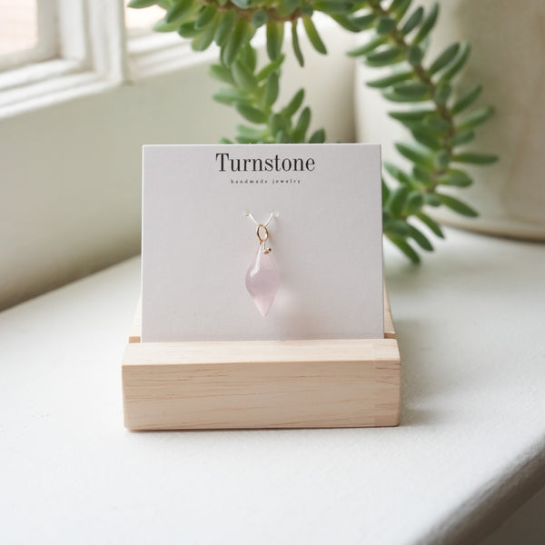 Rose Quartz Pointed Drop Charm