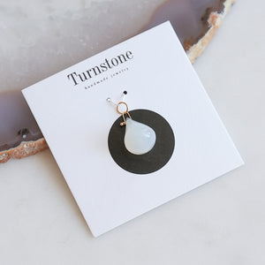 Milky White Onyx Drop Charm