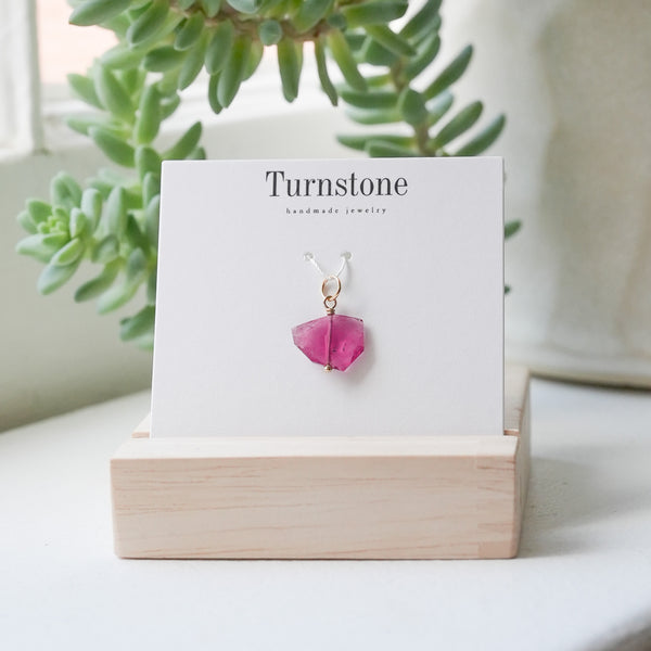 Pink Tourmaline Slice Charm
