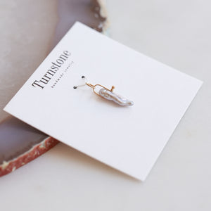 Long Grey Pearl Charm