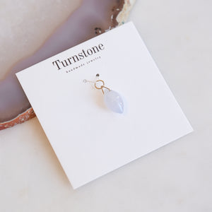 Blue Chalcedony Drop Charm