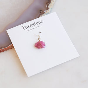 Pink Tourmaline Slice Charm