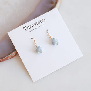 Lavender Opal with Aquamarine Dangle Earrings