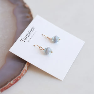 Lavender Opal with Aquamarine Dangle Earrings