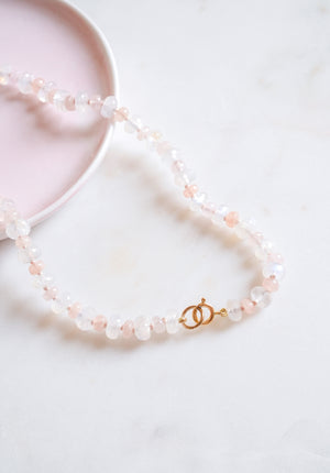 Petal Dawn Gemstone Beaded Necklace