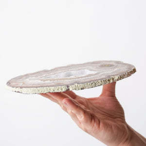 Exquisite Agate Plates with Exposed Quartz