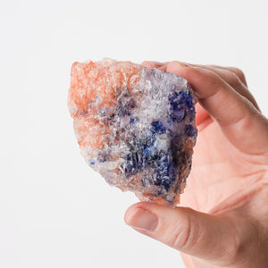 Vibrant Blue and Peach Halite