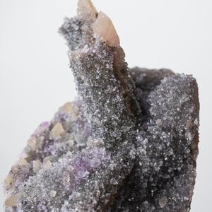 Druzy Quartz Amethyst after Calcite with Calcite