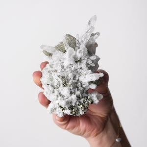 Quartz, Calcite, with Pyrite after Calcite