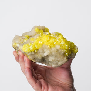 Stunning Sulfur on Calcite