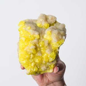 Stunning Sulfur on Calcite