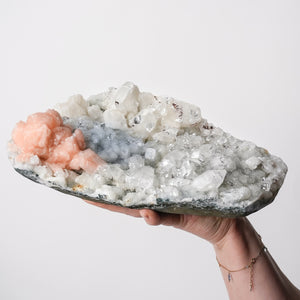 Apophyllite and Stilbite on Chalcedony