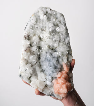 Apophyllite and Stilbite on Chalcedony