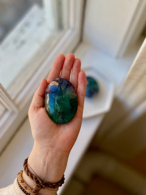 Rainbow Fluorite Palm Stone